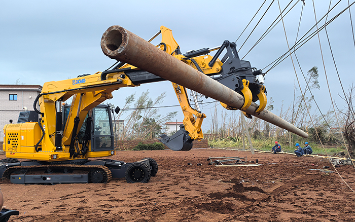 “摩羯”来袭，beats365官方唯一网站开挖立杆一体机跑赢时间助力抗灾复电抢修