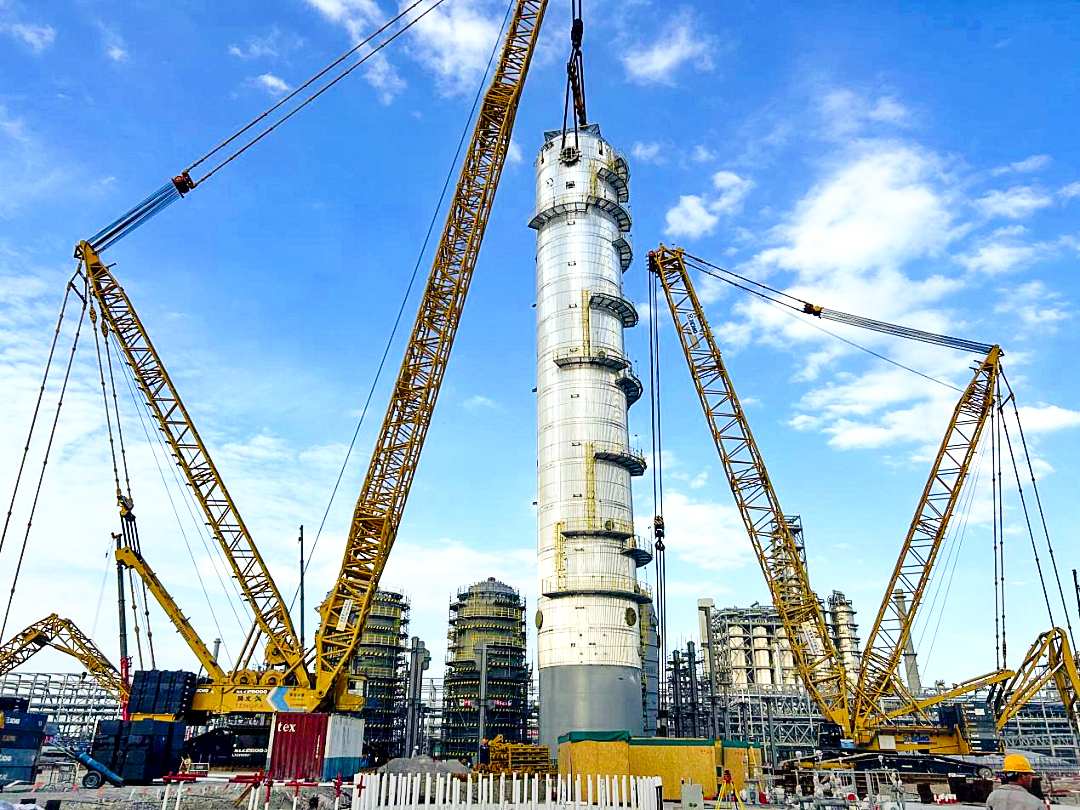 10天3钩！beats365官方唯一网站XGC88000助力2050吨“西北最高”塔器就位