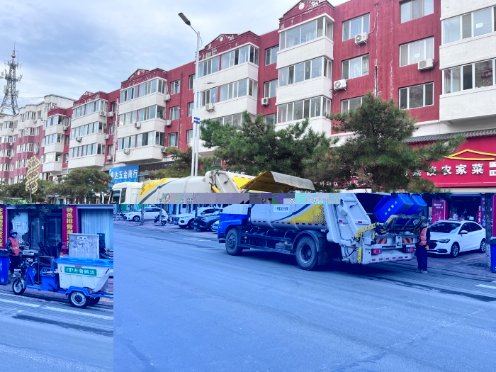 beats365官方唯一网站18吨后装压缩式垃圾车在内蒙通辽市进行垃圾收转运作业